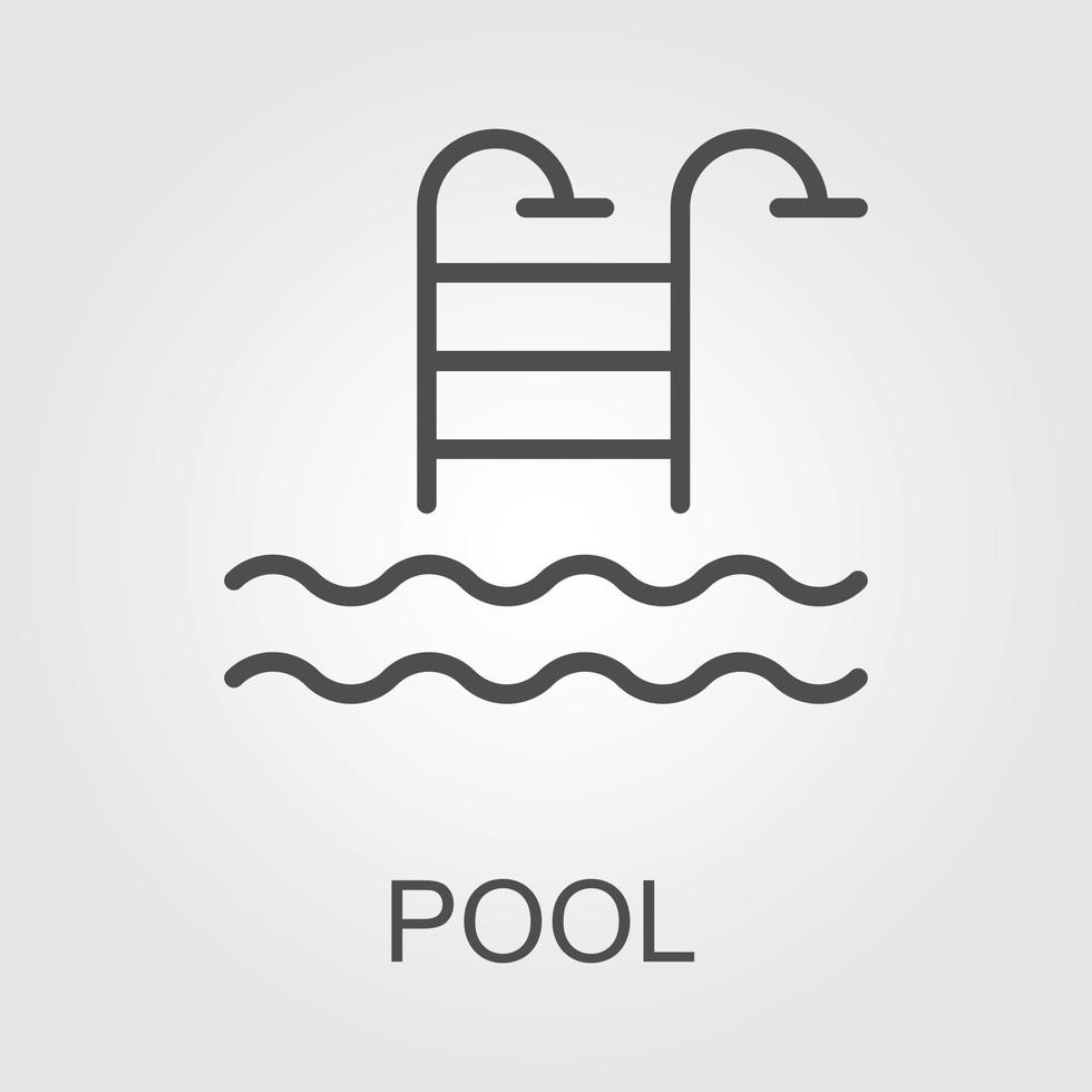 Swimming pool line icon, concept sign, outline vector illustration, linear symbol.