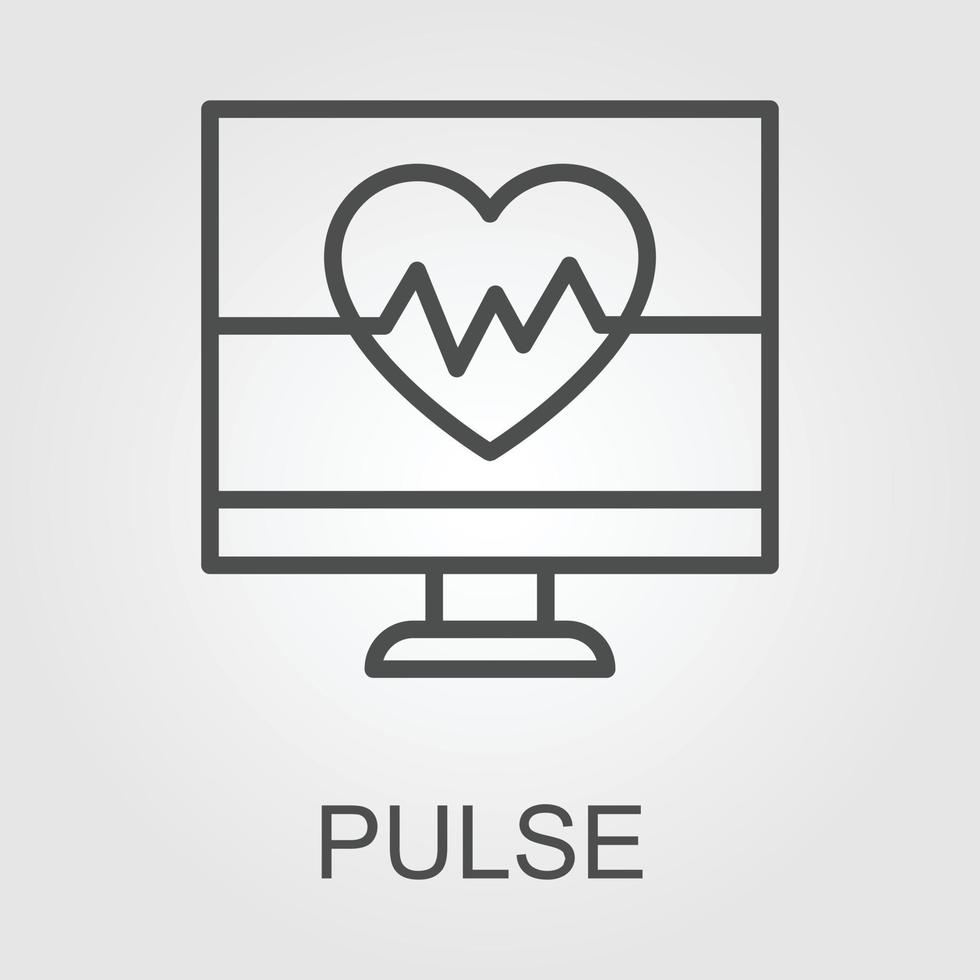 heartbeat icon on the white background vector