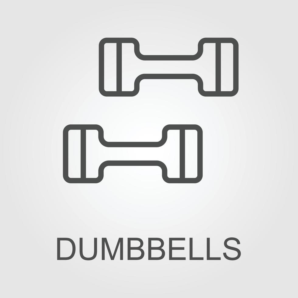Dumbbell for gym icon , black sign design vector