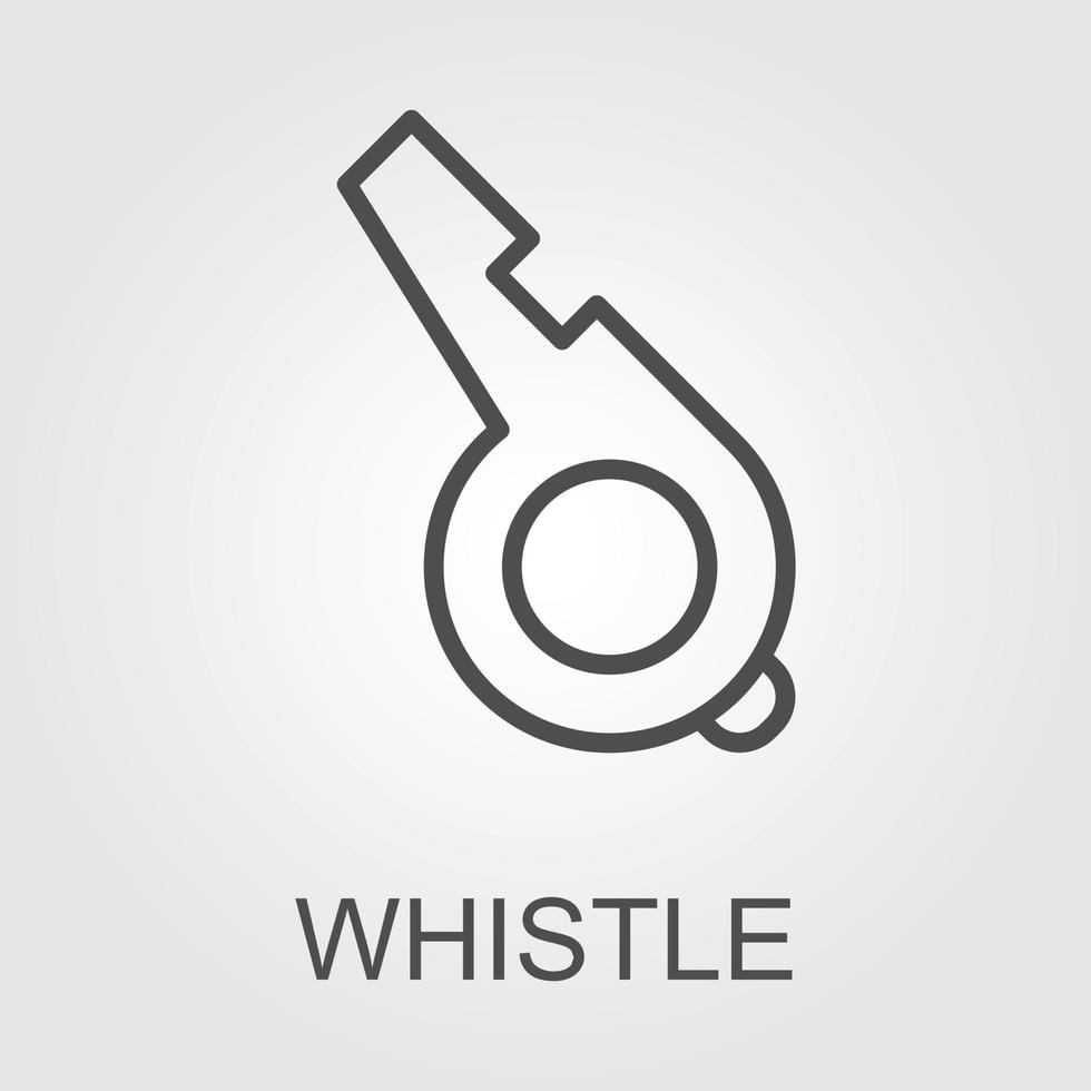 The whistle icon. Referee symbol. Flat Vector illustration