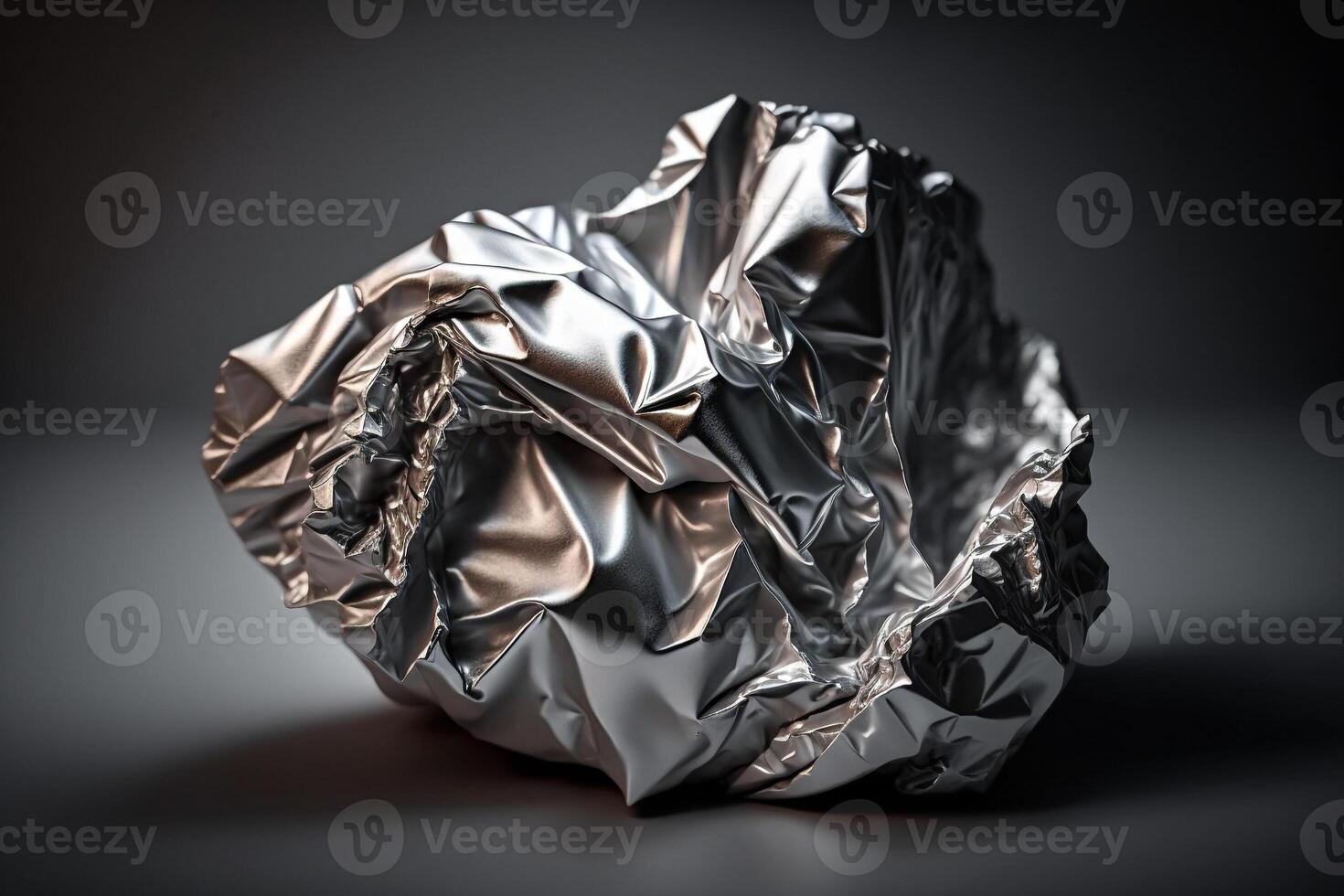 crumpled and wrinkled sheet aluminium macro photo