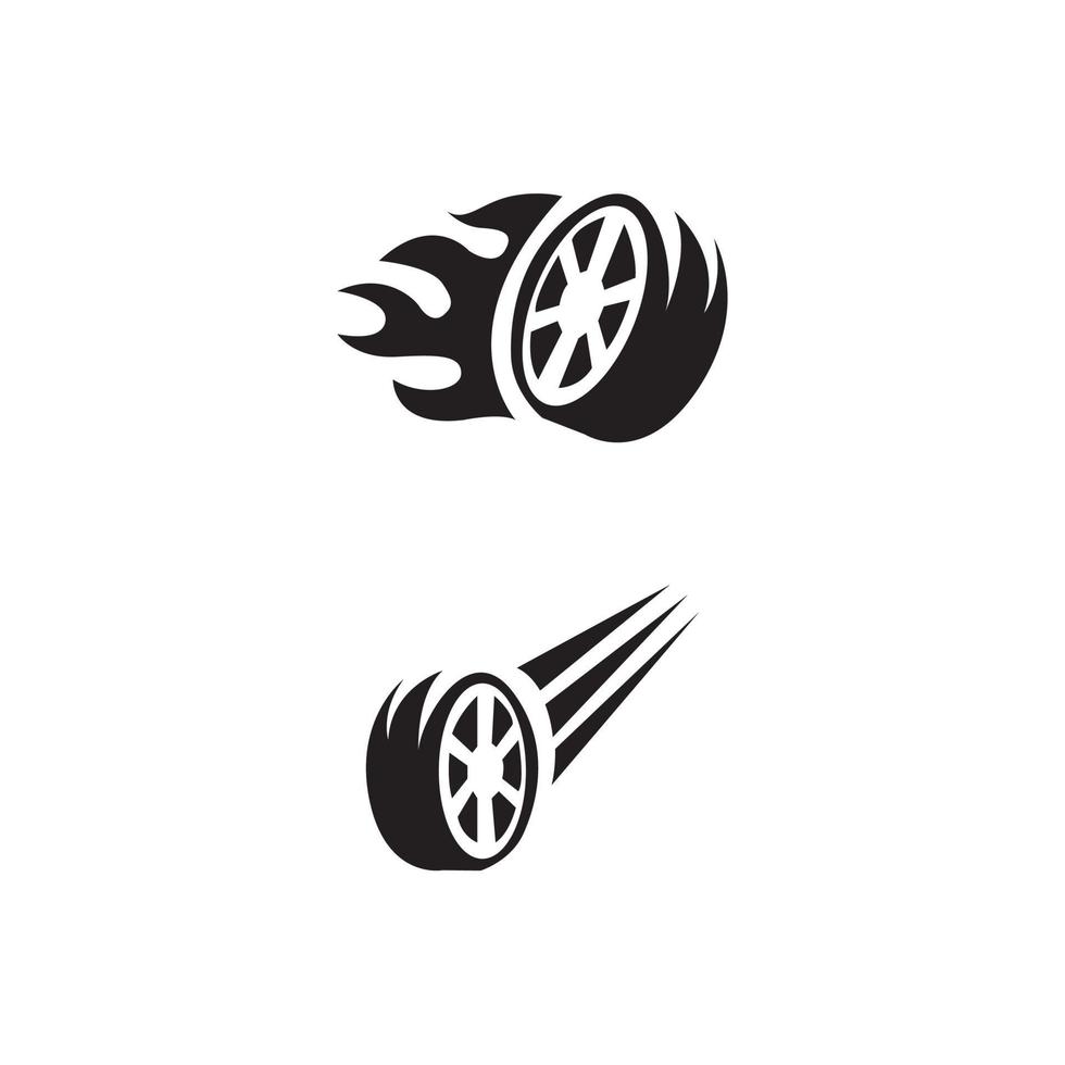 two car wheel icons isolated on white background vector