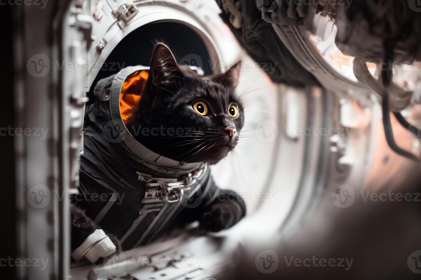 cat astronaut in a space suit photo
