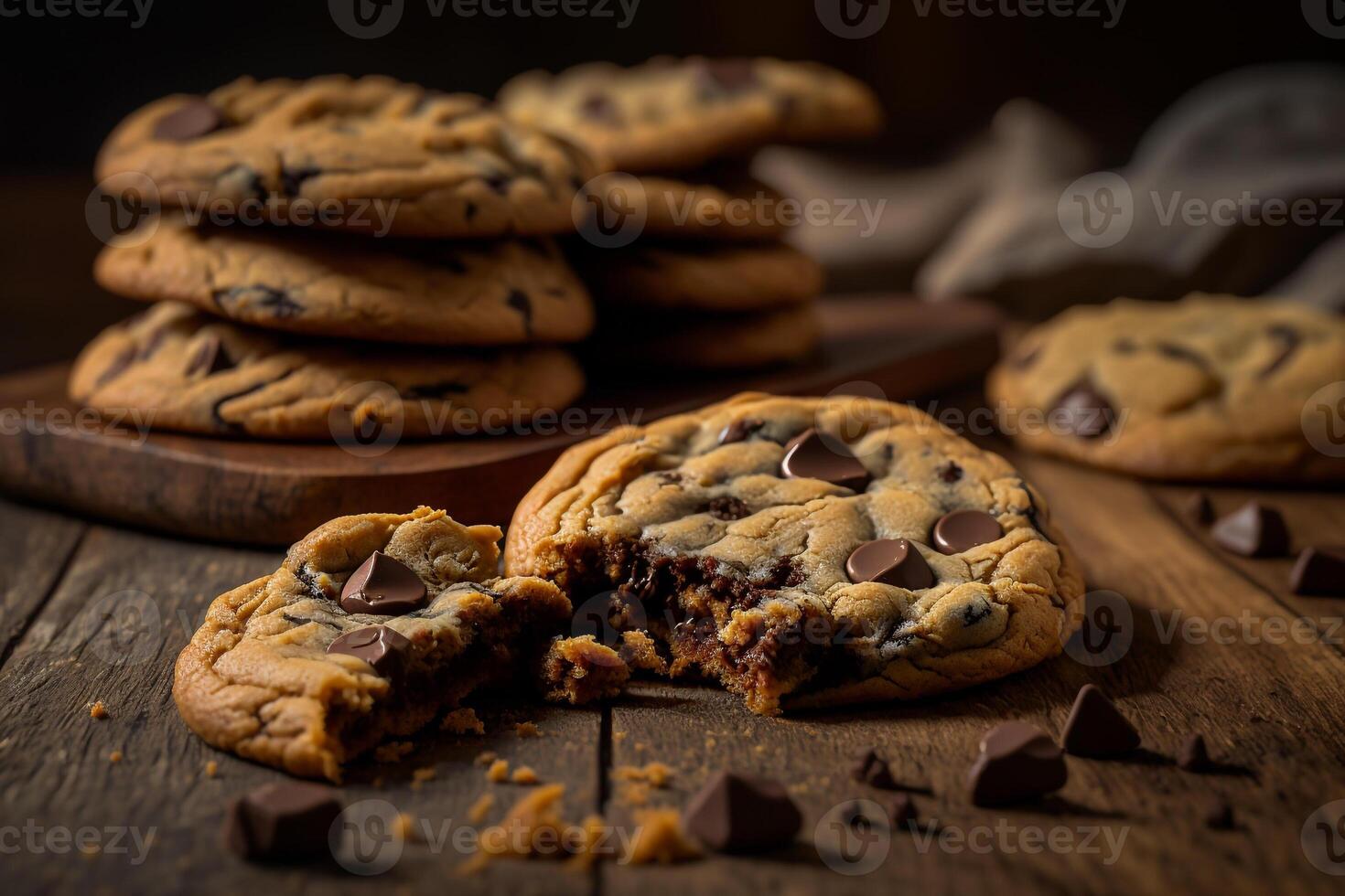 harina de avena chocolate chip galletas generativo ai foto