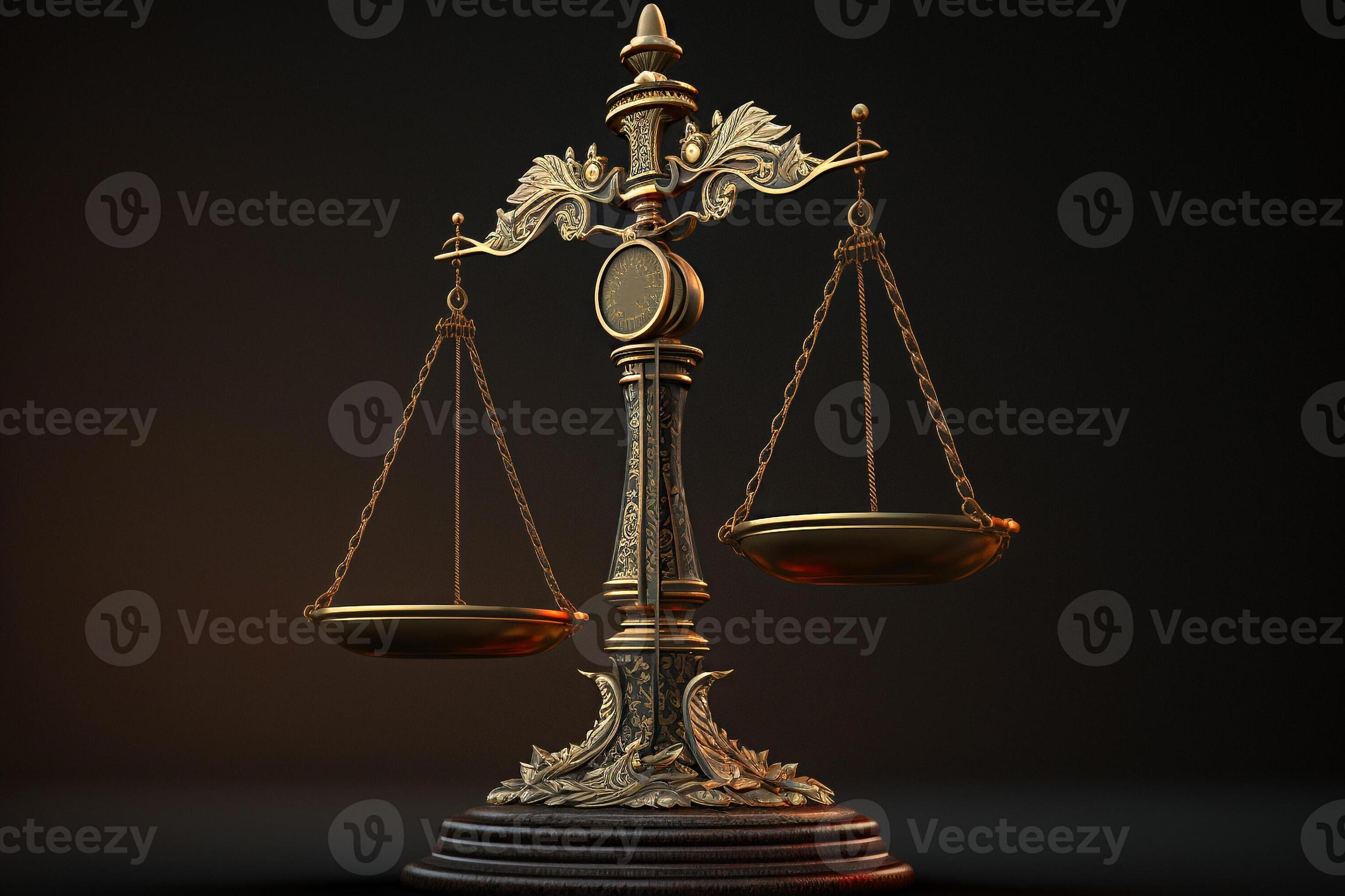 scales of justice in dark background, court trial illustration 22083075