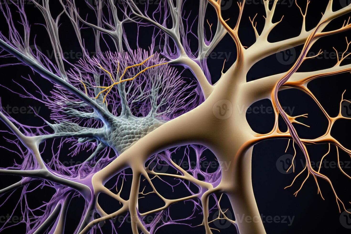 the brains intricate network of neurons and synapses photo