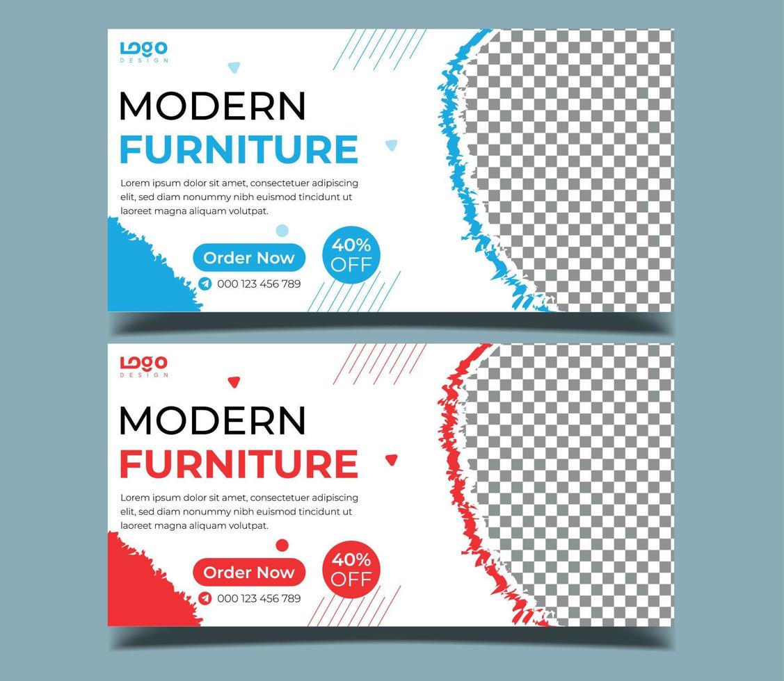 Set of Furniture Sale banners with standard web sizes. Business banners template with place for images. Vertical, Horizontal and Rectangle Banners design for ad, flyer, poster, social media. vector