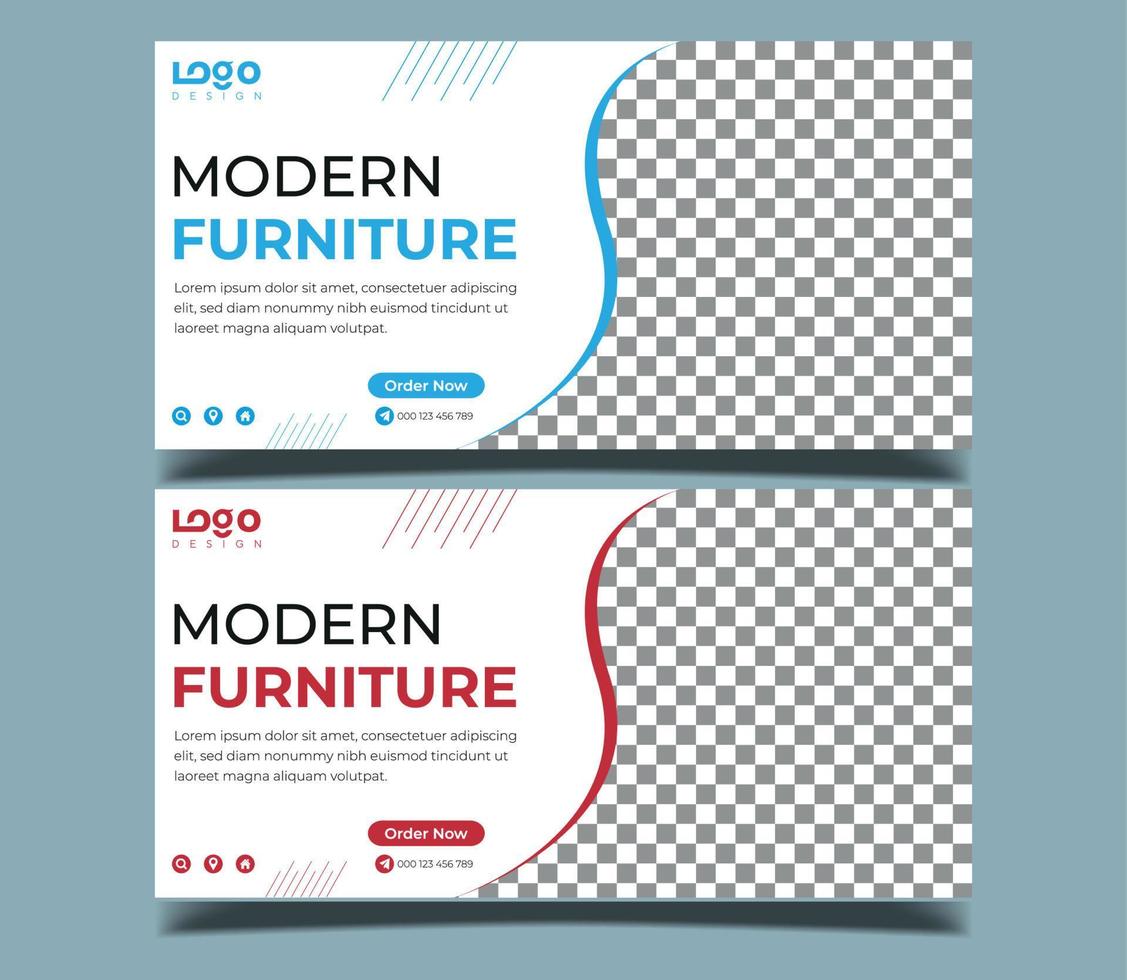 Set of Furniture Sale banners with standard web sizes. Business banners template with place for images. Vertical, Horizontal and Rectangle Banners design for ad, flyer, poster, social media. vector