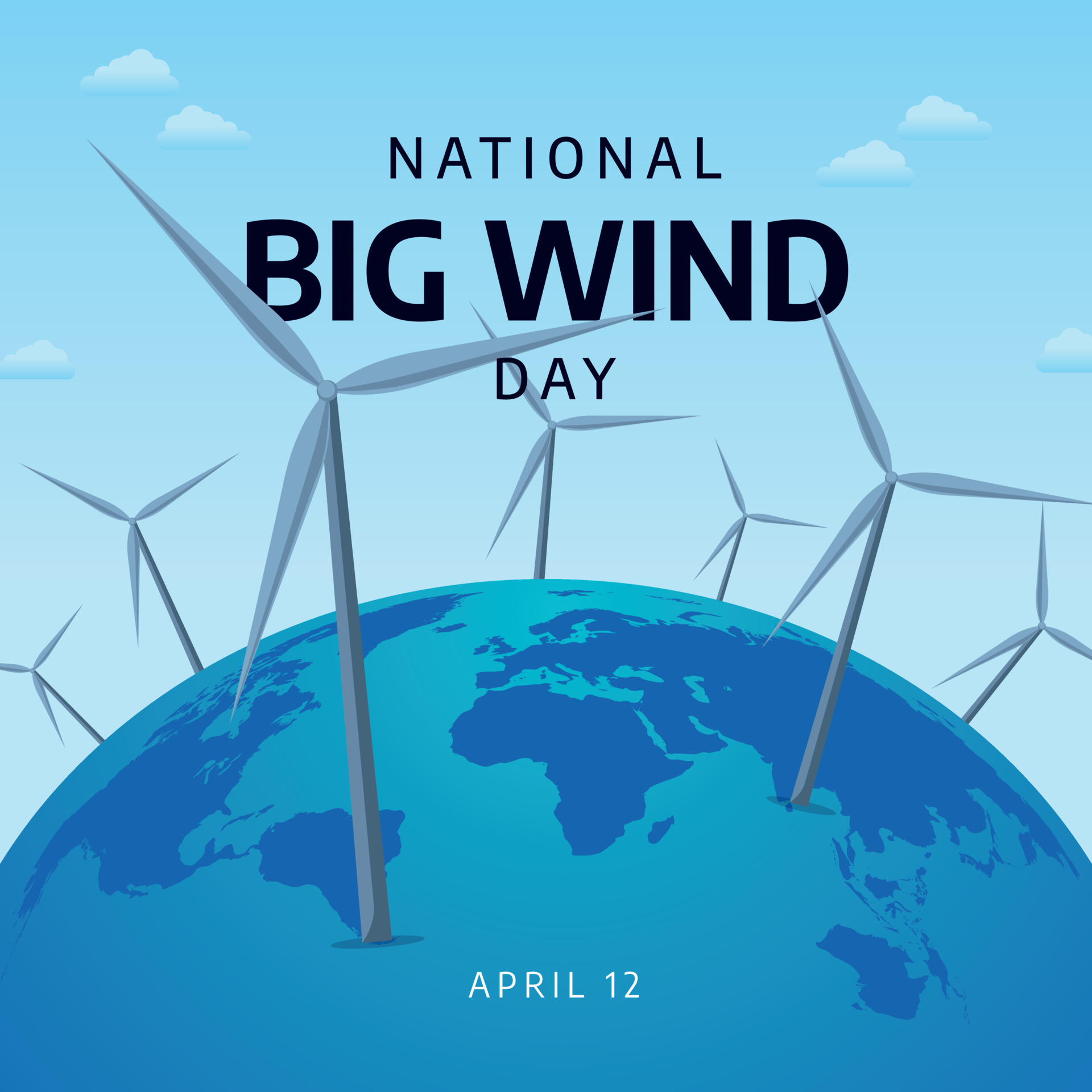 vector graphic of national big wind day good for national big wind day