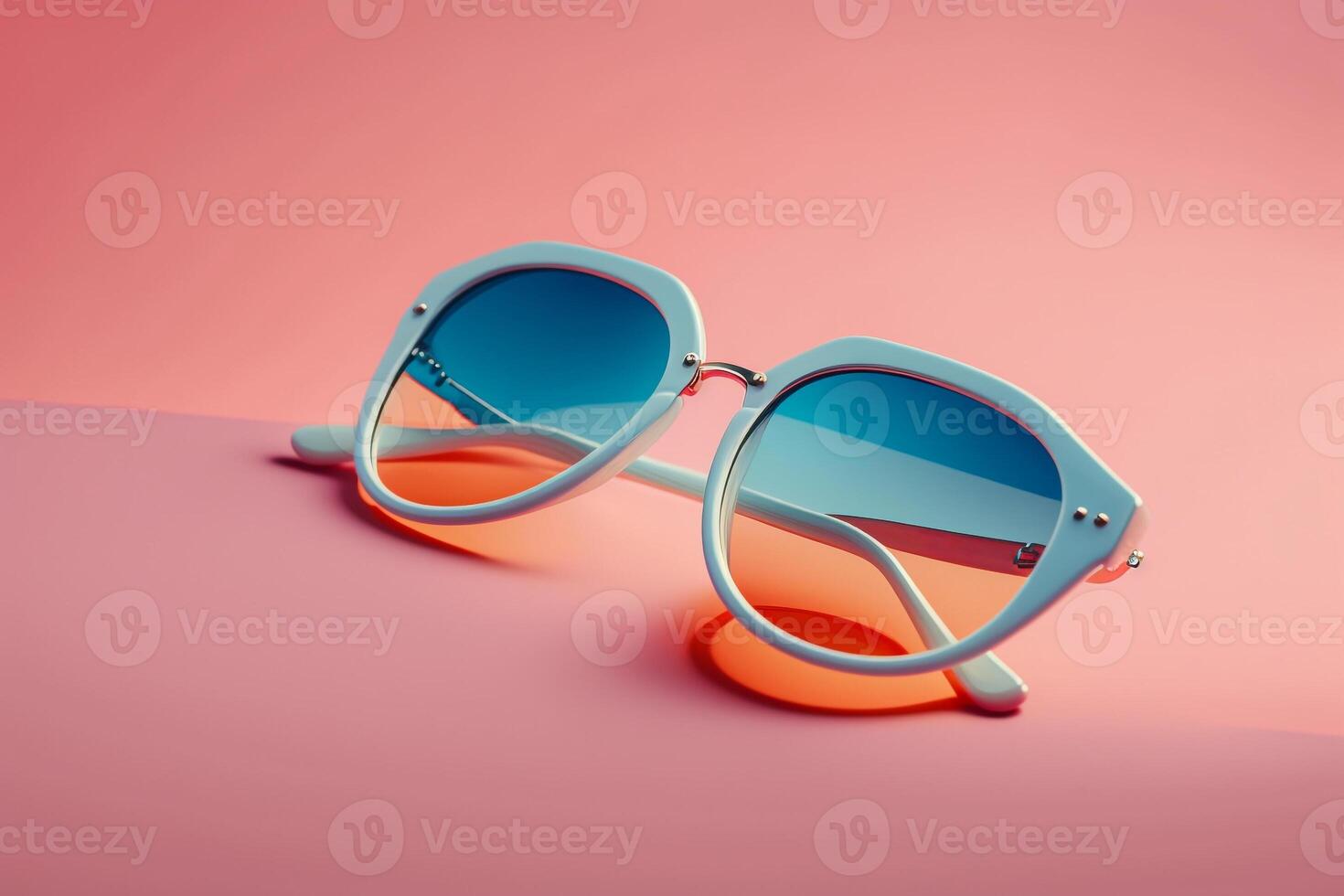 women trendy sunglasses on a pink pastel background summer mood photo