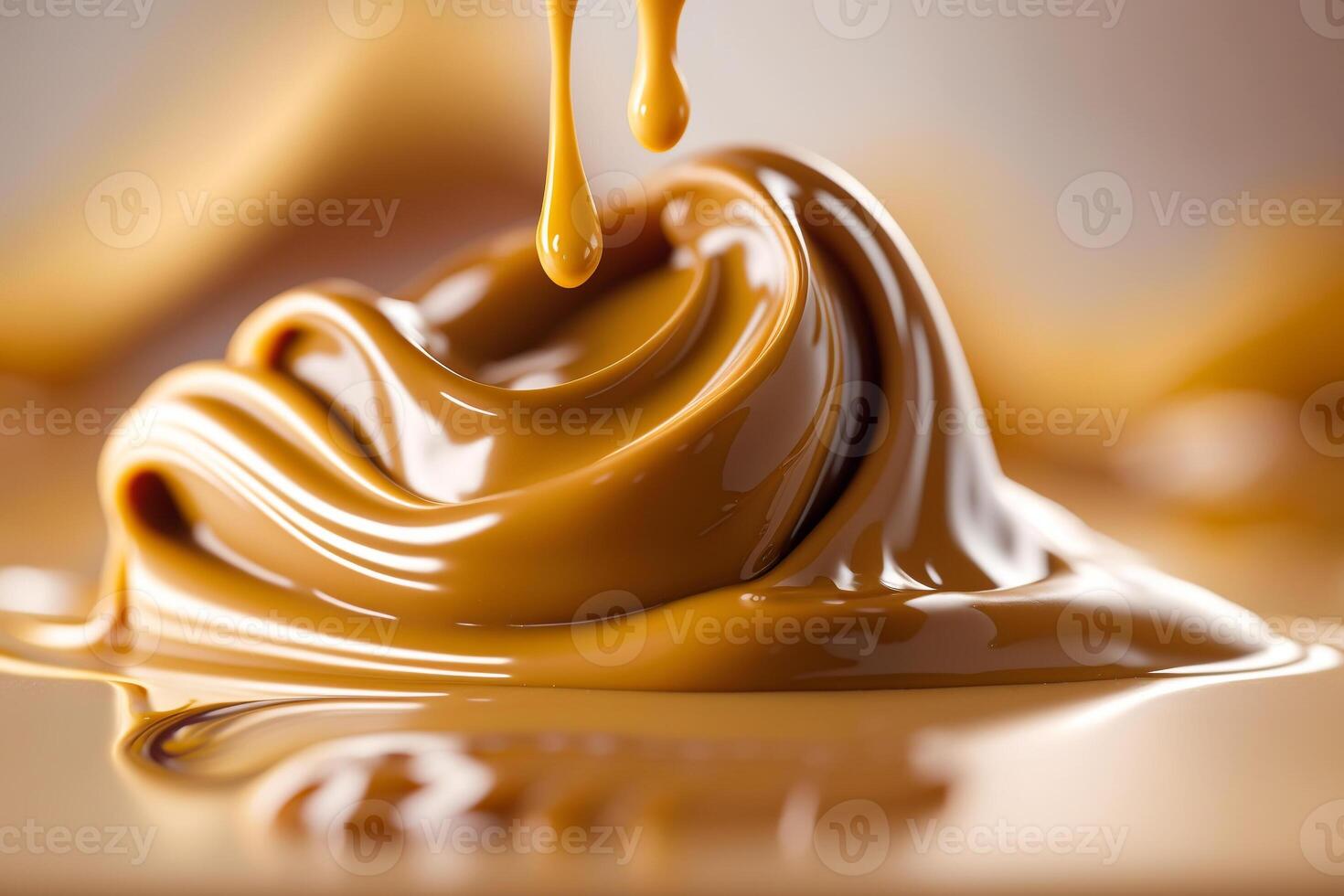 golden milk caramel liquid flowing photo