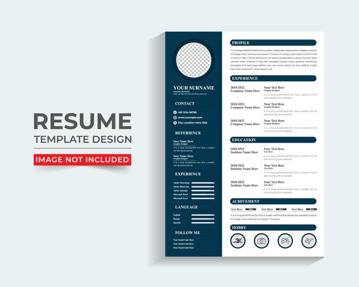 vector único y moderno currículum o CV modelo