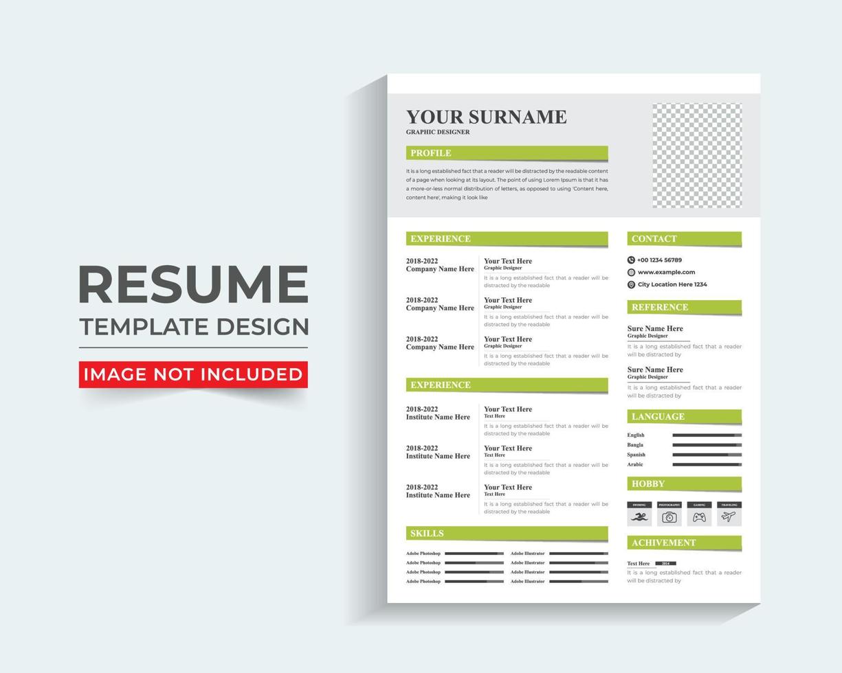Vector unique and modern resume or cv template