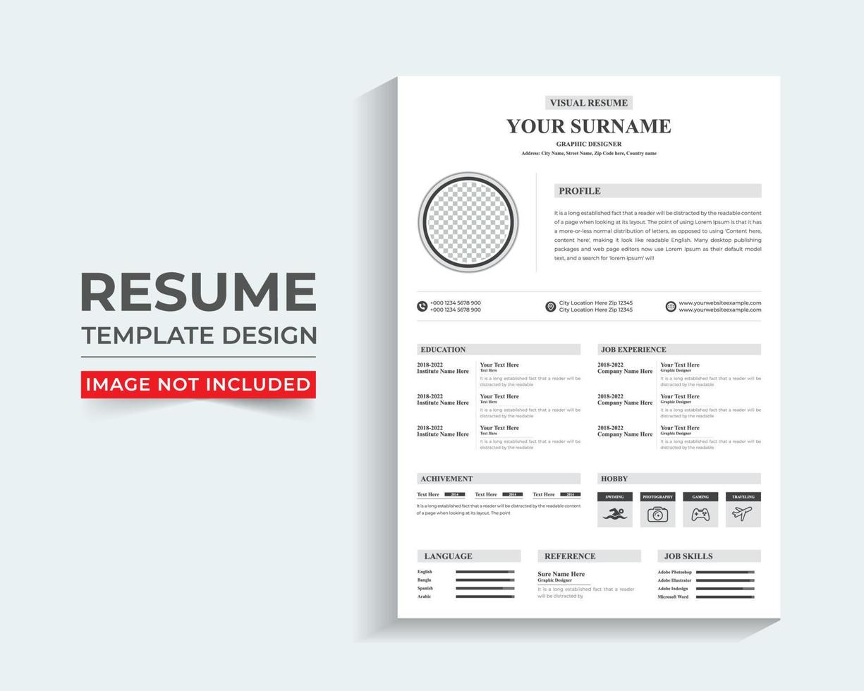 Vector unique and modern resume or cv template
