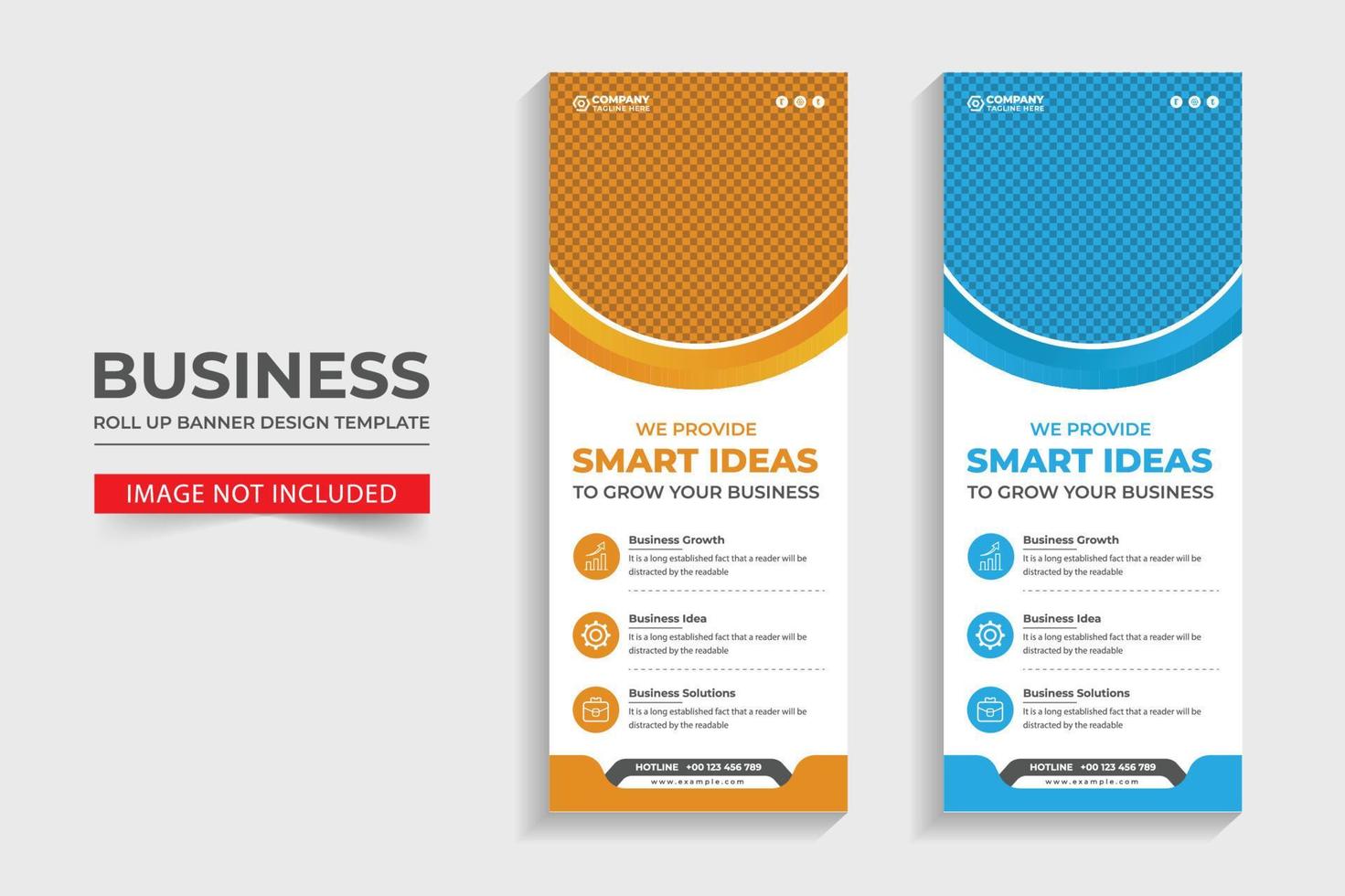 Business roll up standee banner design template vector