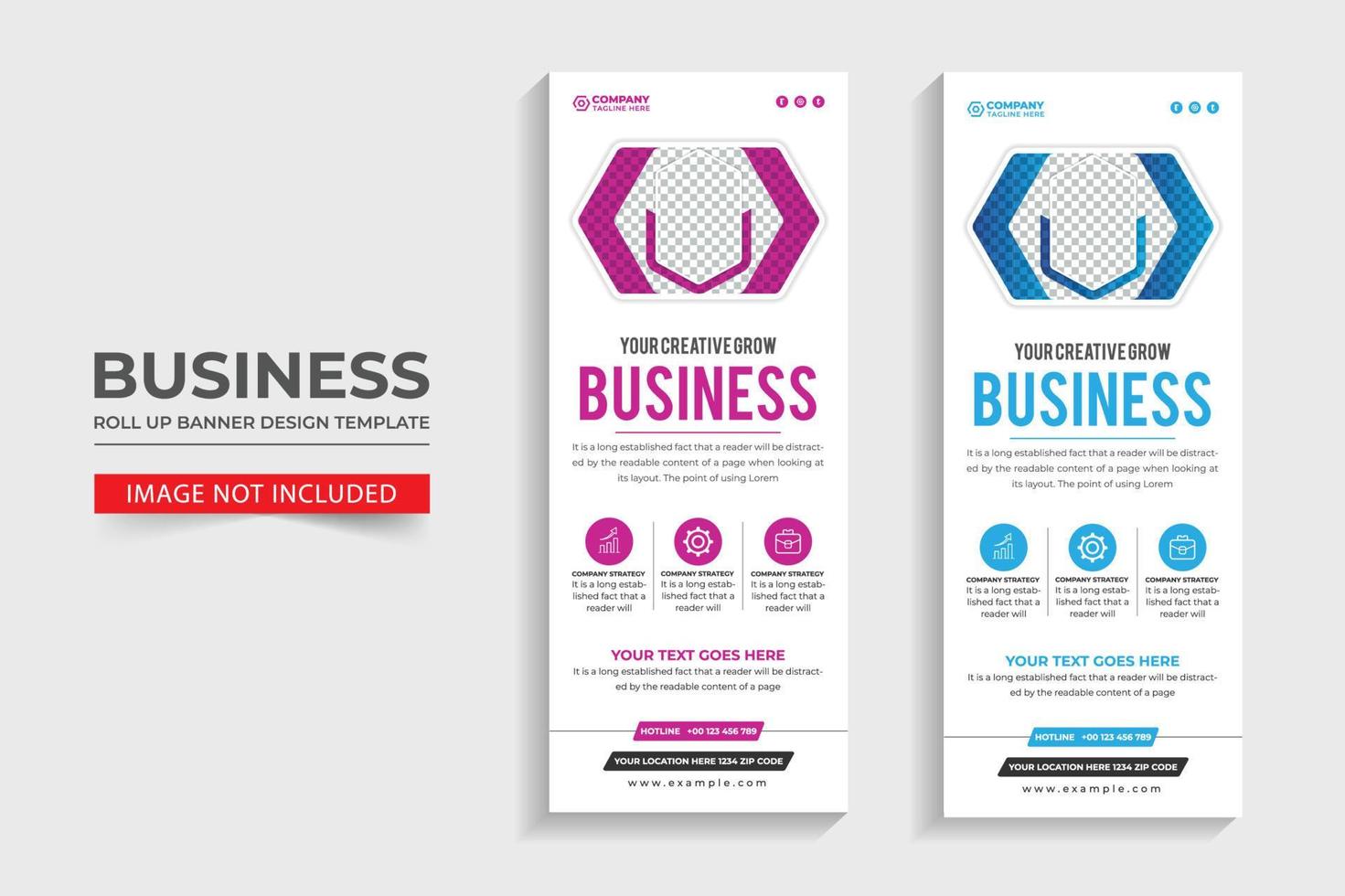 Roll up display standee banner design or pull up banner template design vector