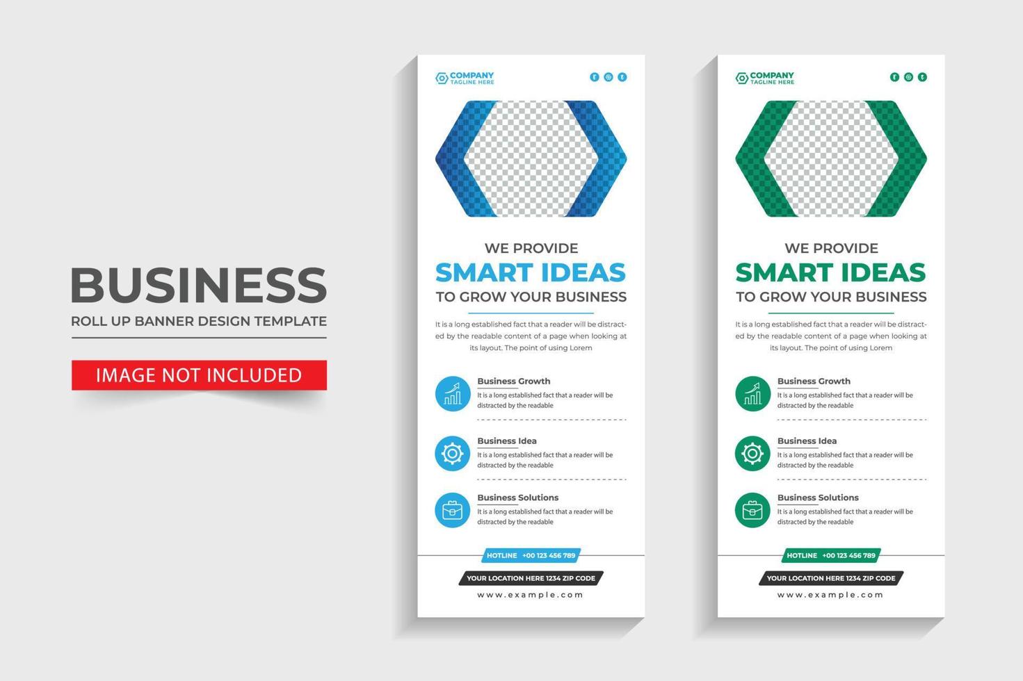 Business roll up standee banner template or pull up banner template design vector