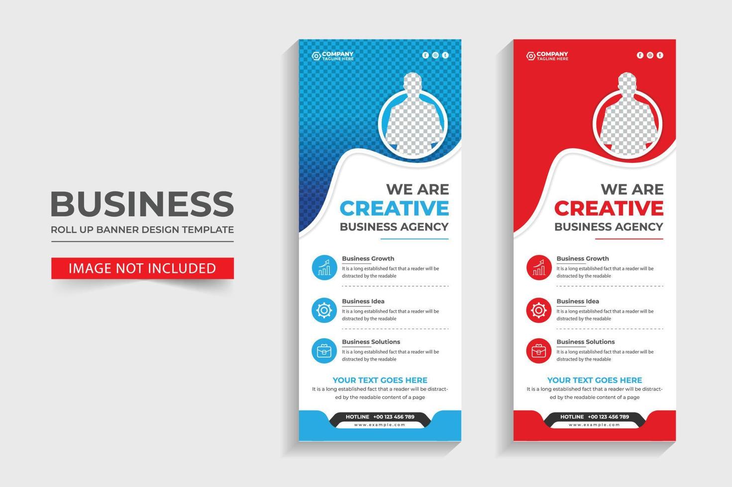 Creative business agency roll up banner design or pull up banner template design vector