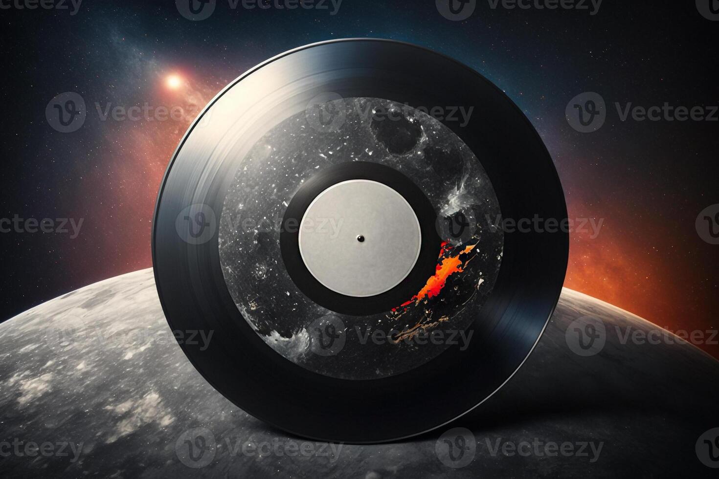 música vinilo grabar en espacio antecedentes generativo ai foto