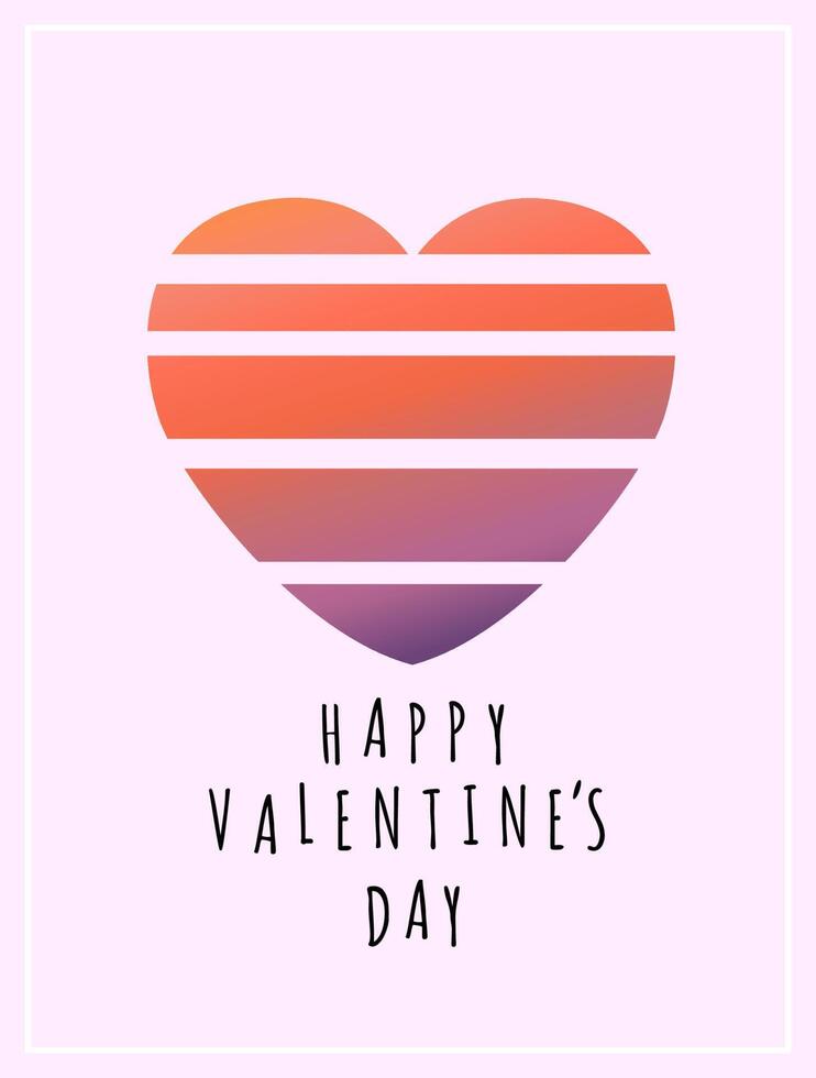 cute Valentine's Day card with hearts. Happy Valentine's Day vector