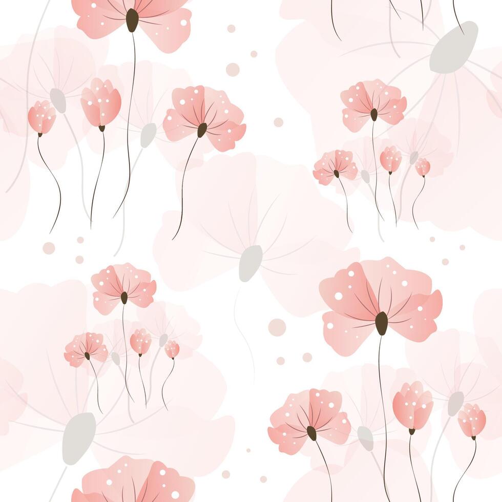 romantic and delicate flowers in pastel shades vector