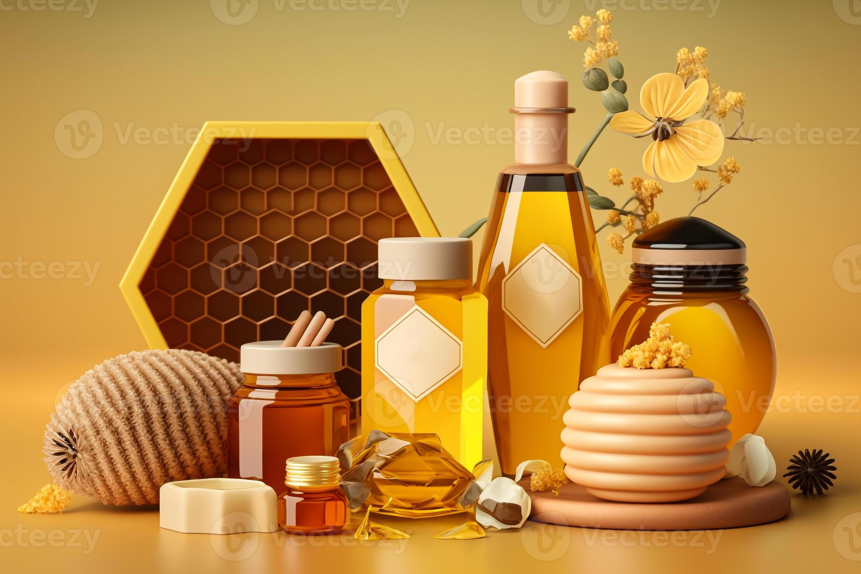 propolis bottles with bee extract cosmetics based on beeswax