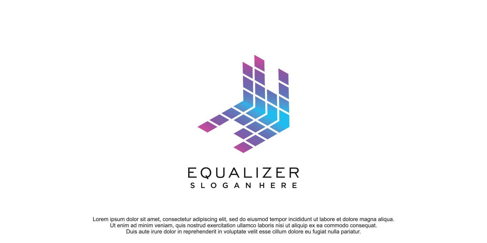 Equalizer logo icon design with creative concept premium vector