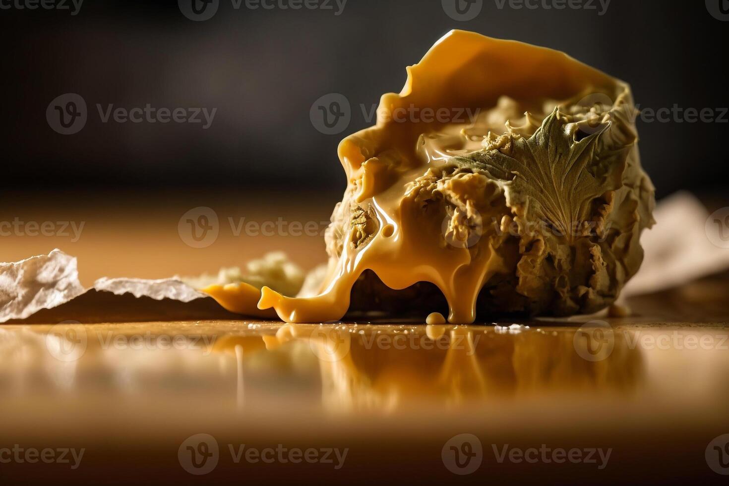 flowing golden drops cannabis wax extract, thc live resin photo