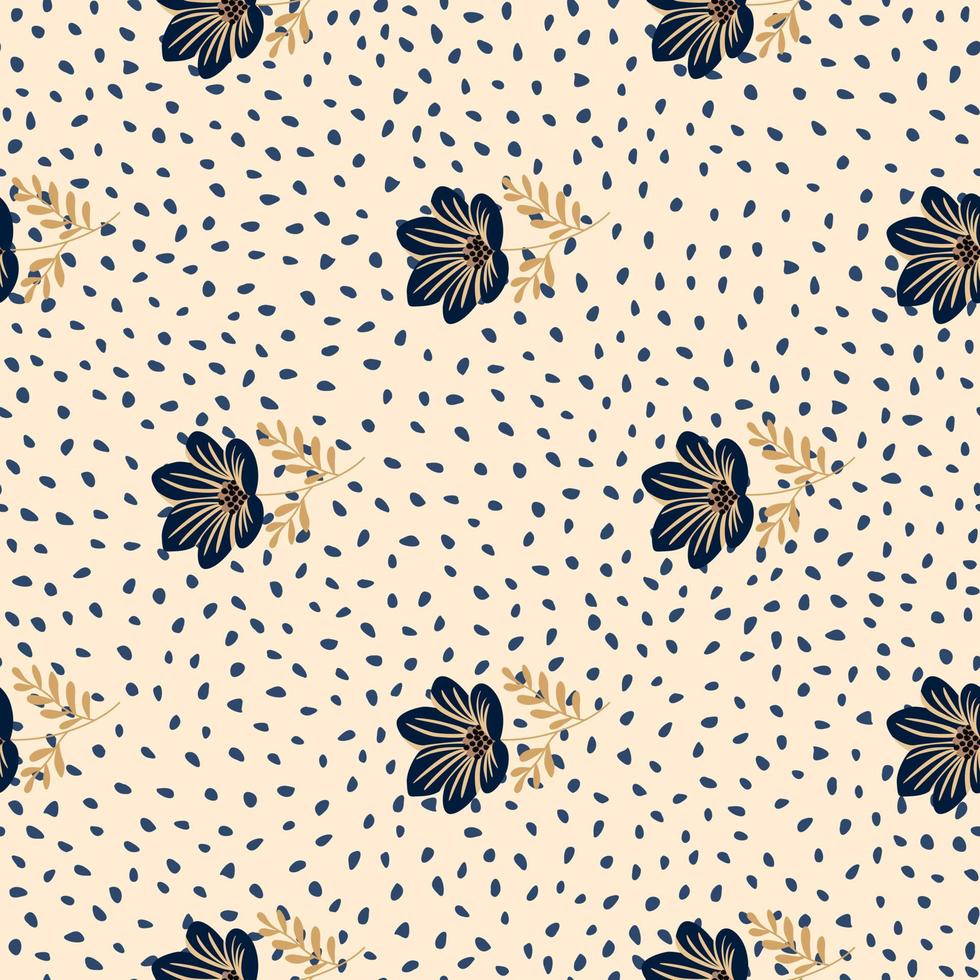 Flower stylized seamless pattern. Cute botanical illustration. Abstract floral background. vector