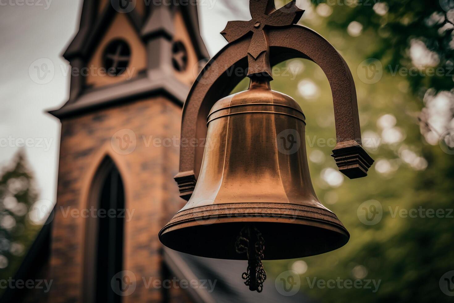 Iglesia metal campana generativo ai foto