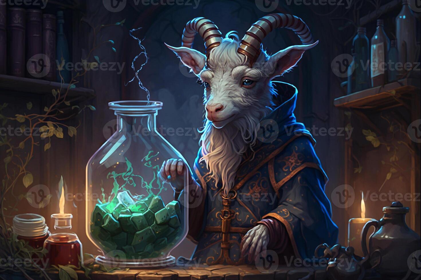 fairy goat alchemist illustration photo