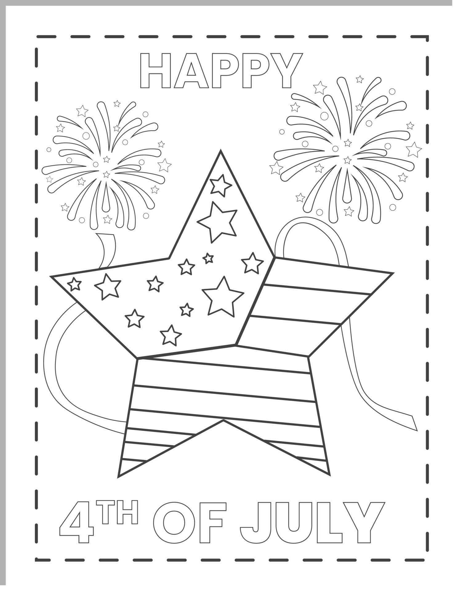 4th of July Coloring Pages Vector Art