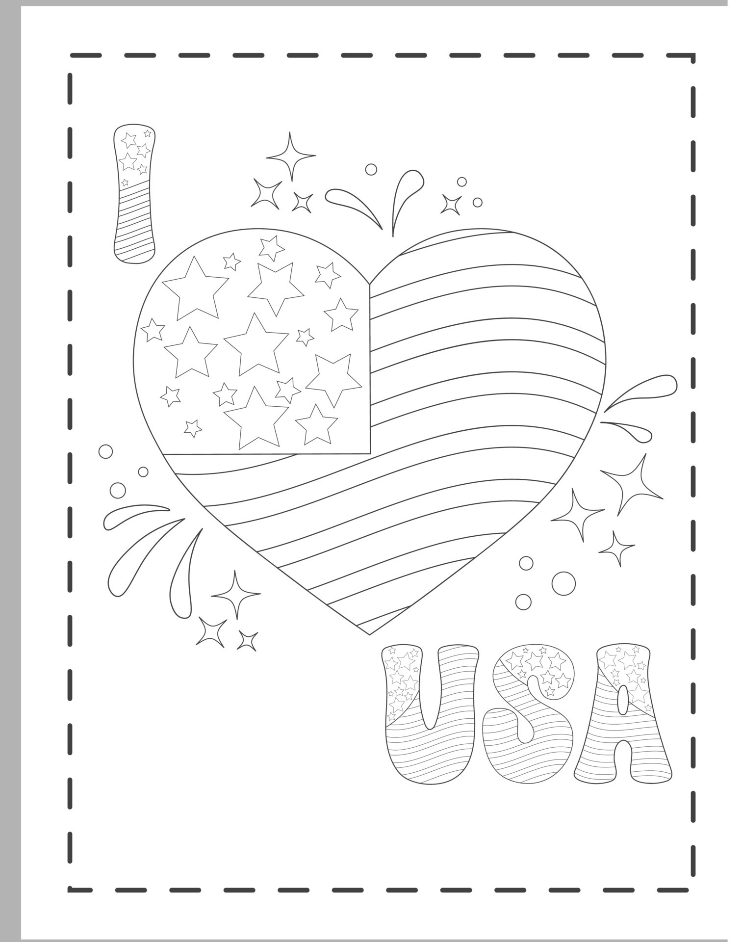 4th of July Coloring Pages 22084151 Vector Art at Vecteezy