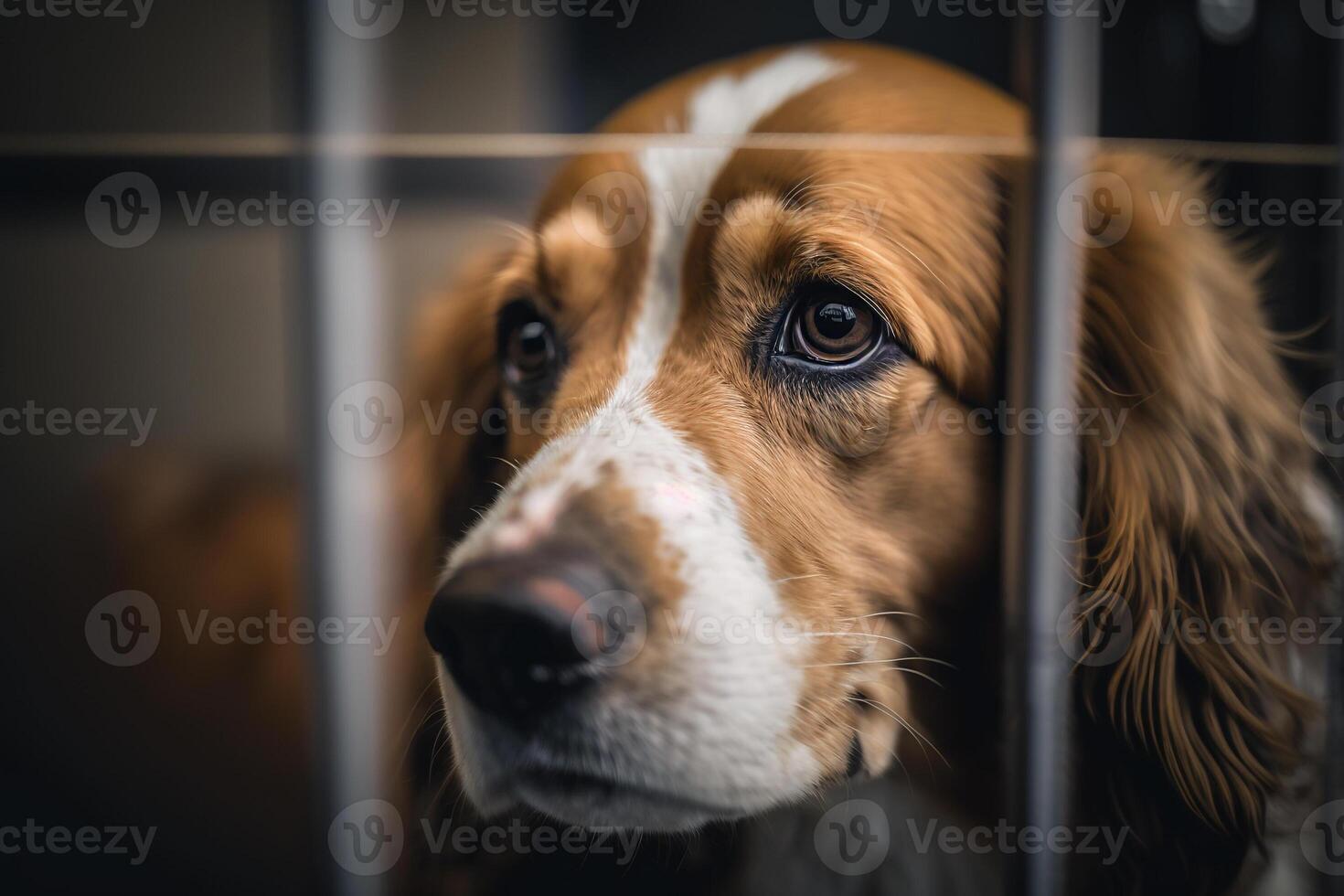 homeless dog in a shelter photo