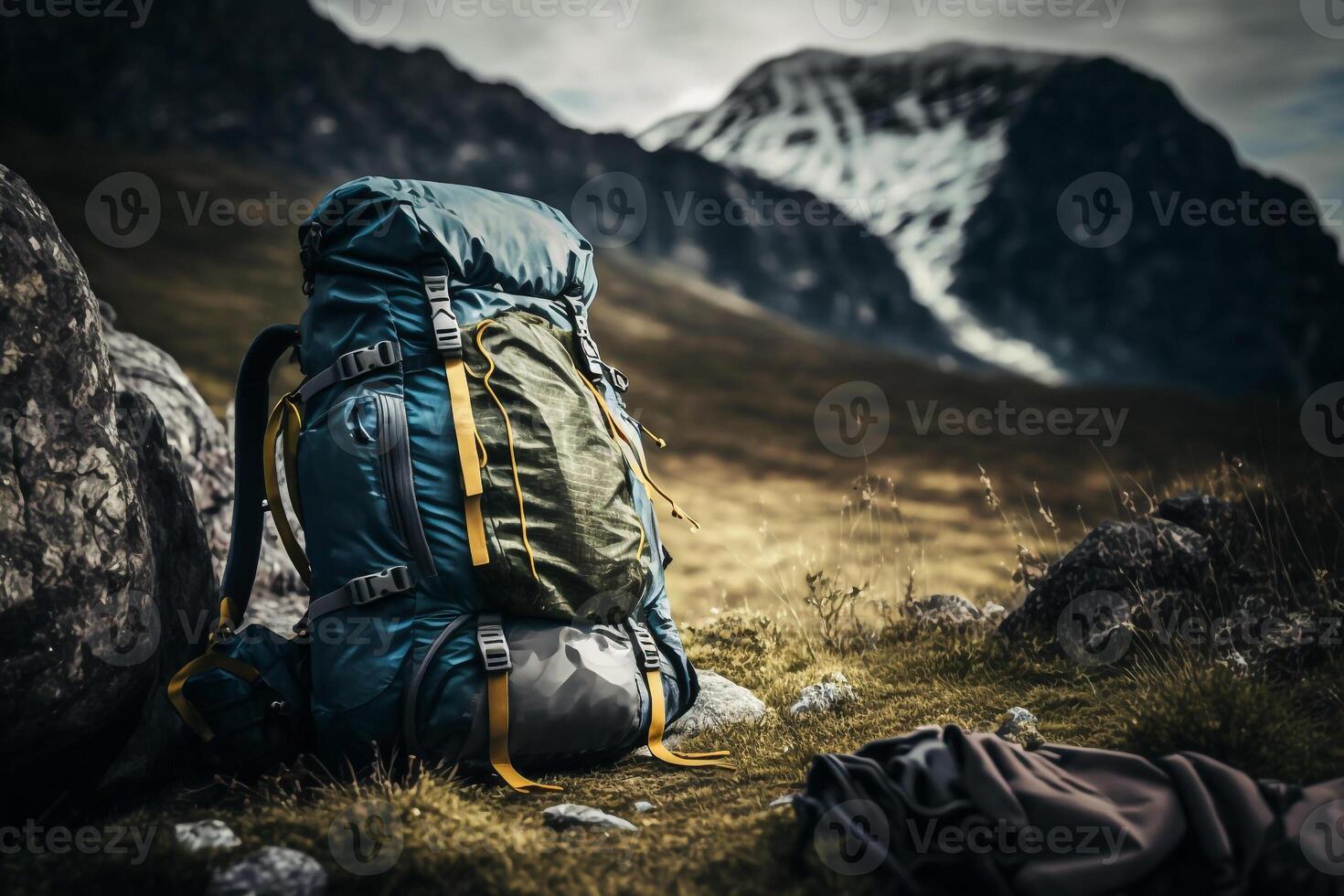 active lifestyle hiking in the mountains illustration photo