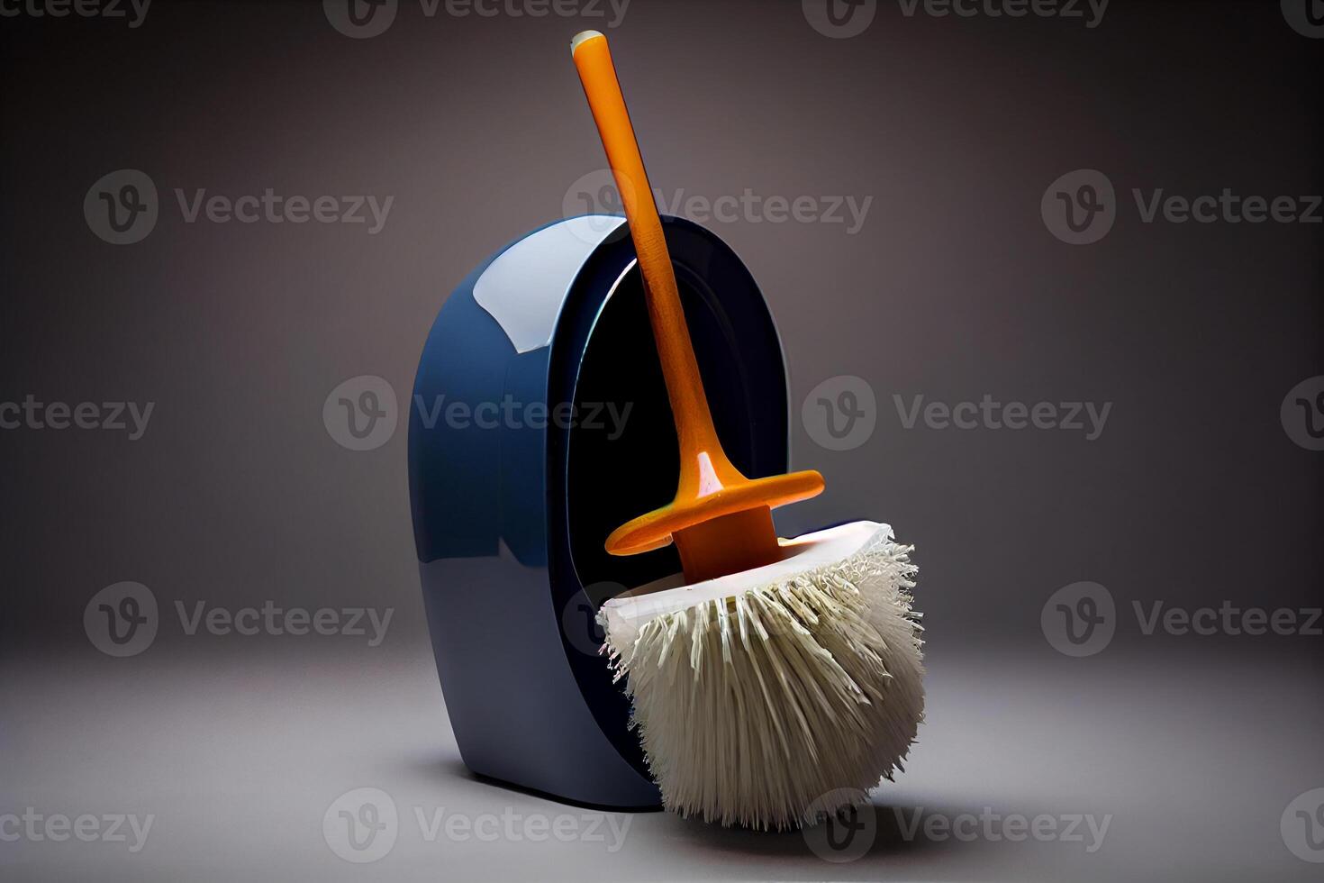 toilet cleaning with toilet brush illustration photo