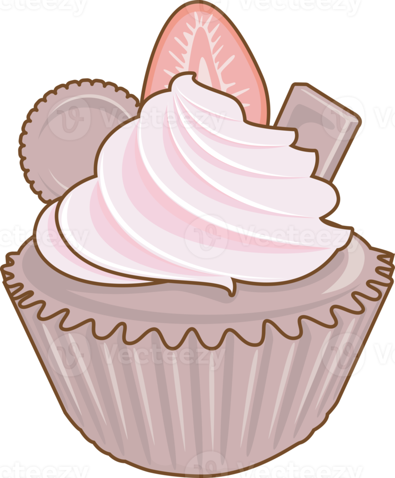 petit gâteau personnage mignonne dessin animé kawaii style, doux gâteau isolé sur blanc Contexte illustration png