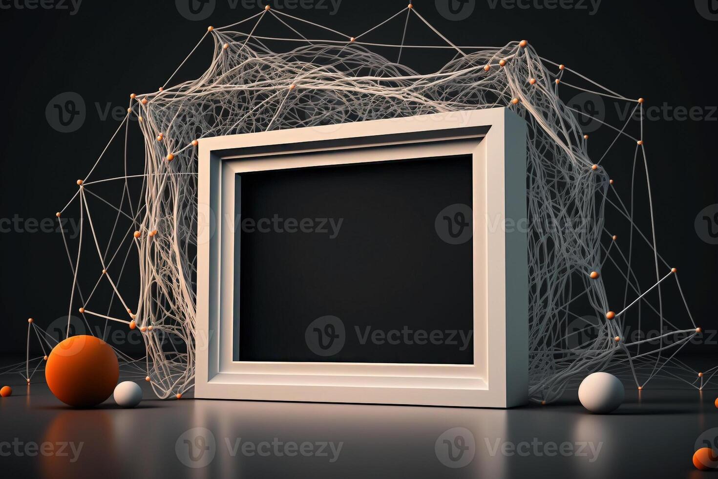 white digital web frame with empty copy space photo