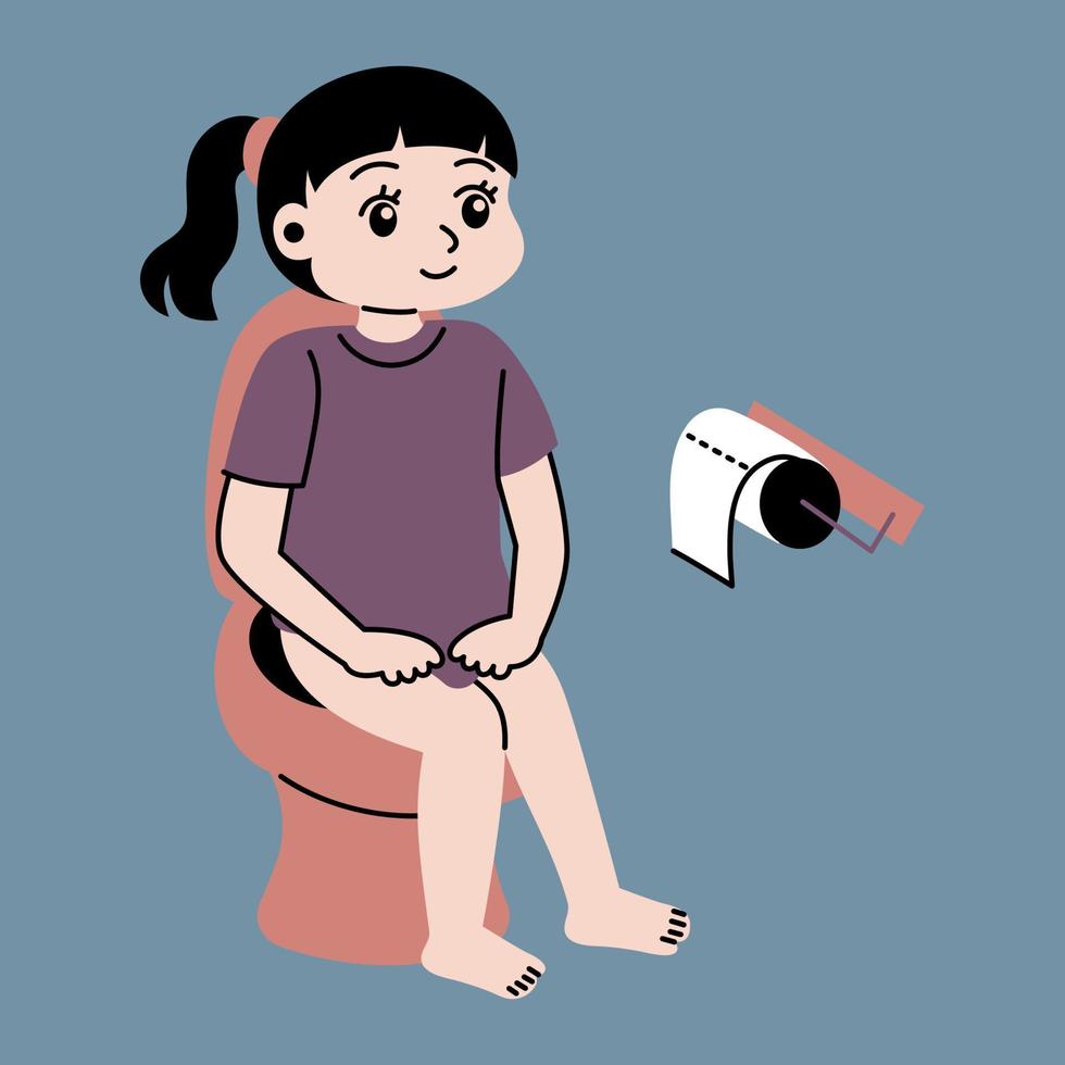 toilet training vector flat illustration