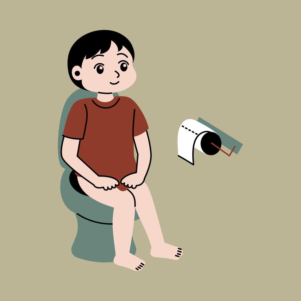 toilet training vector flat illustration