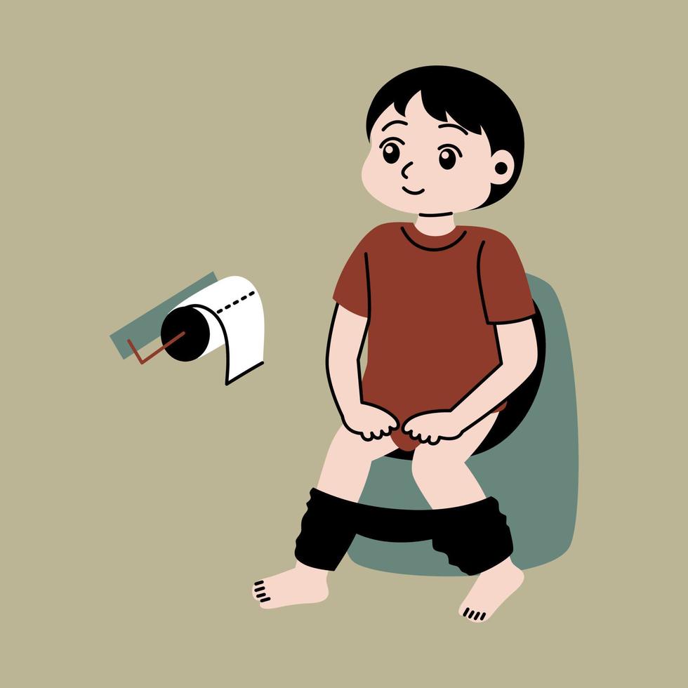 toilet training vector flat illustration