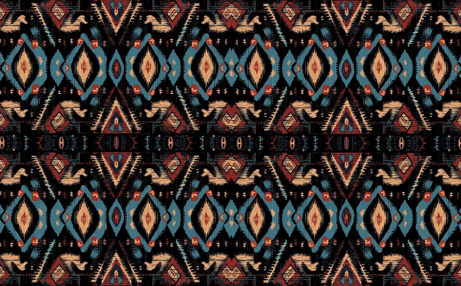 Ethnic abstract ikat pattern. Seamless pattern in tribal, folk embroidery, Mexican style. Aztec geometric art ornament print.Design for carpet, wallpaper, clothing, wrapping, fabric, cover, textile vector