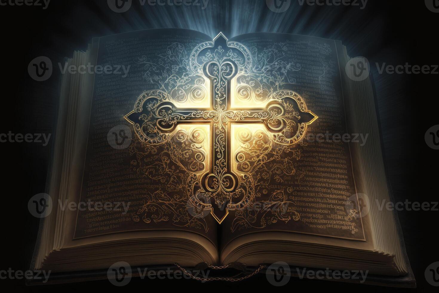 cross on bible. photo