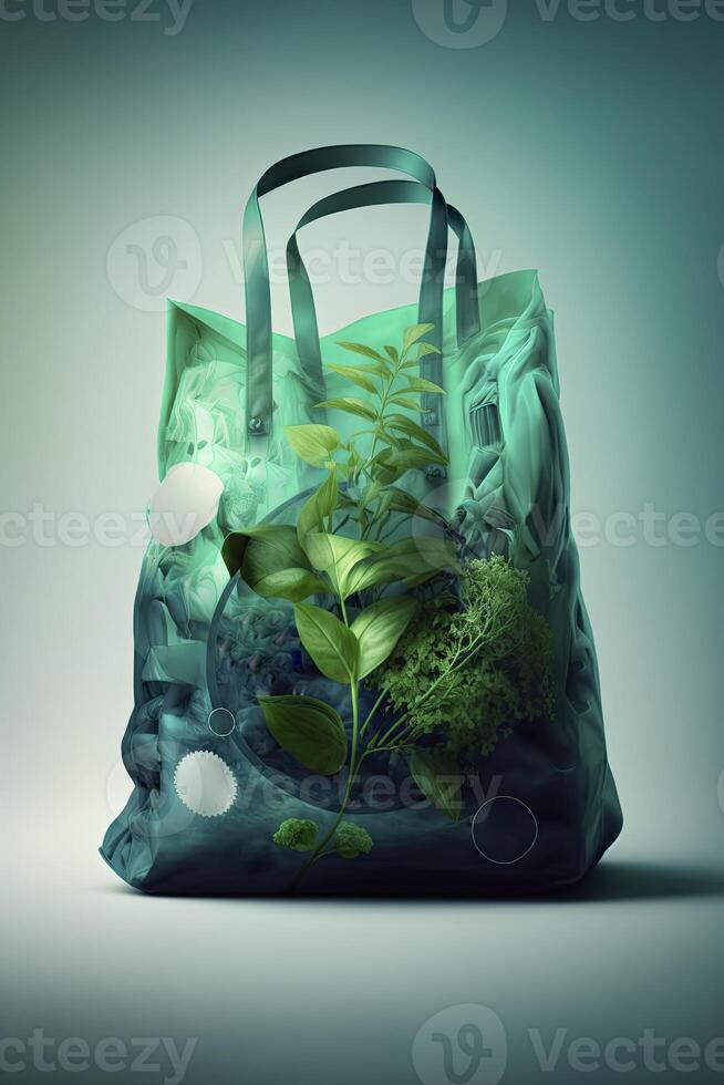 mockup of recyclable bags made from plastics. photo