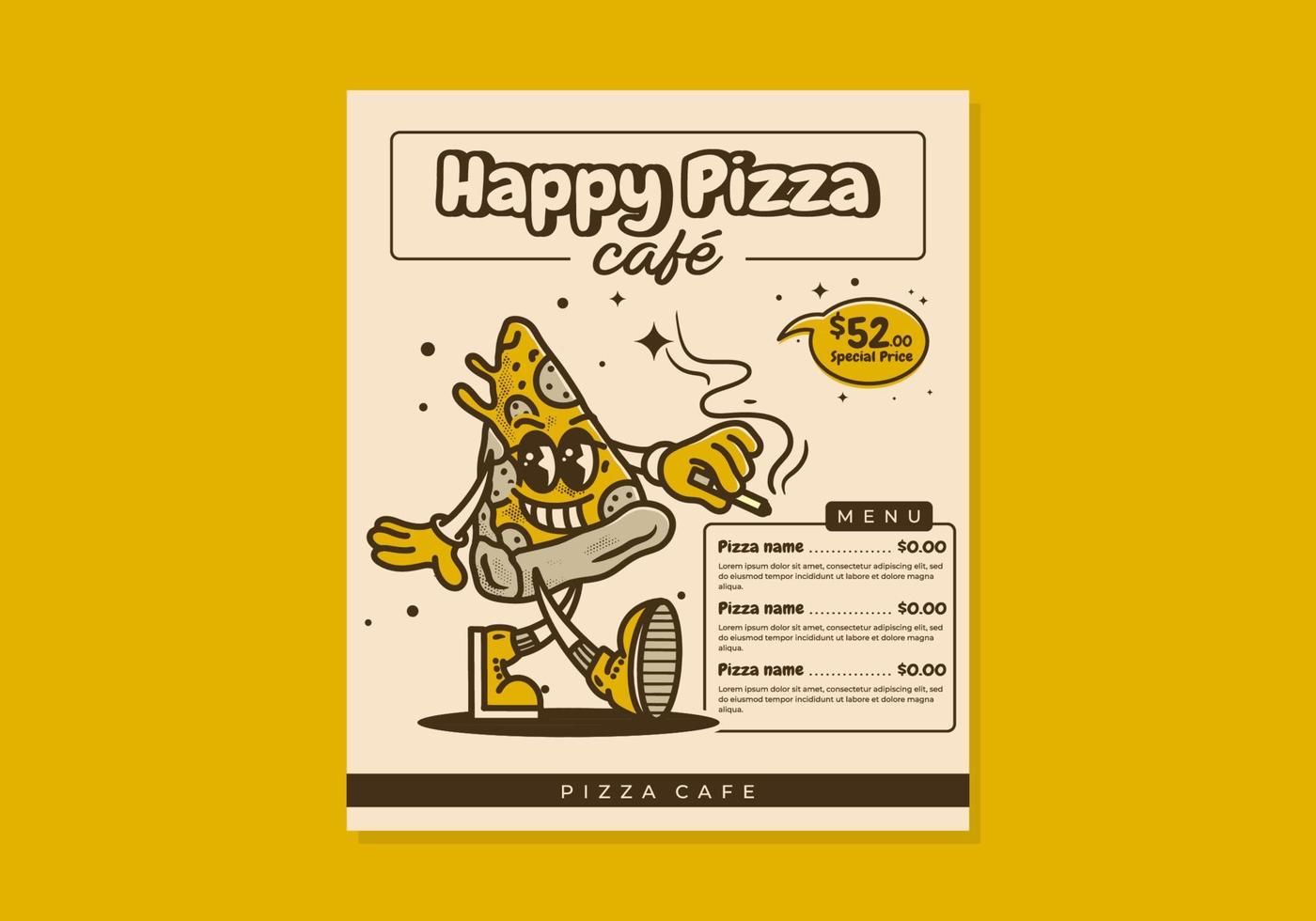 Flyer menu design for a pizza shop vector