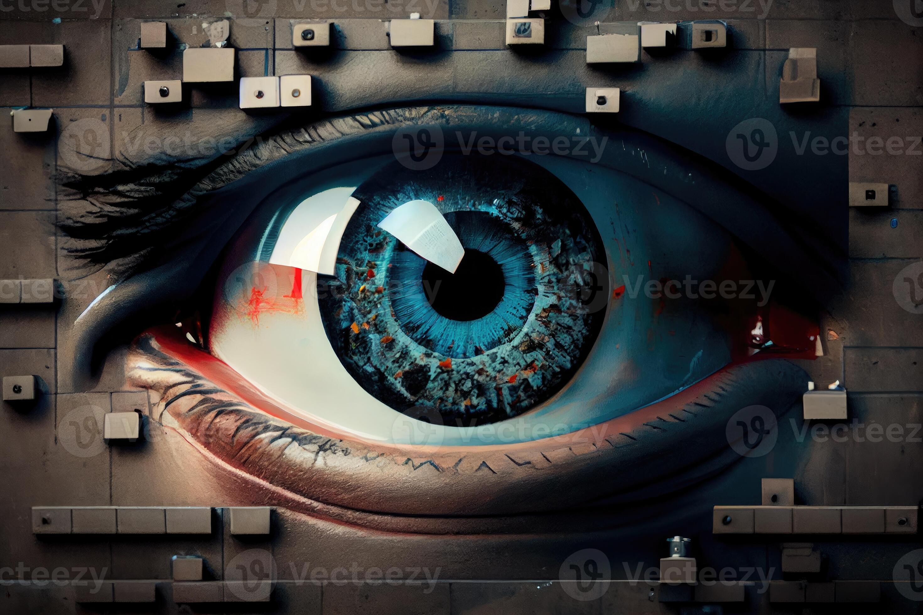 Big brother watching you concept, big eye CCTV, 22084912 Stock Photo at