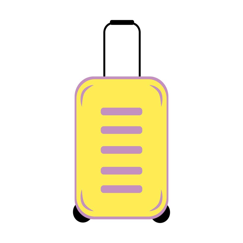 Abstract Travel suitcase on wheels in trendy bright shades. Happy World tourism day. Customs day vector