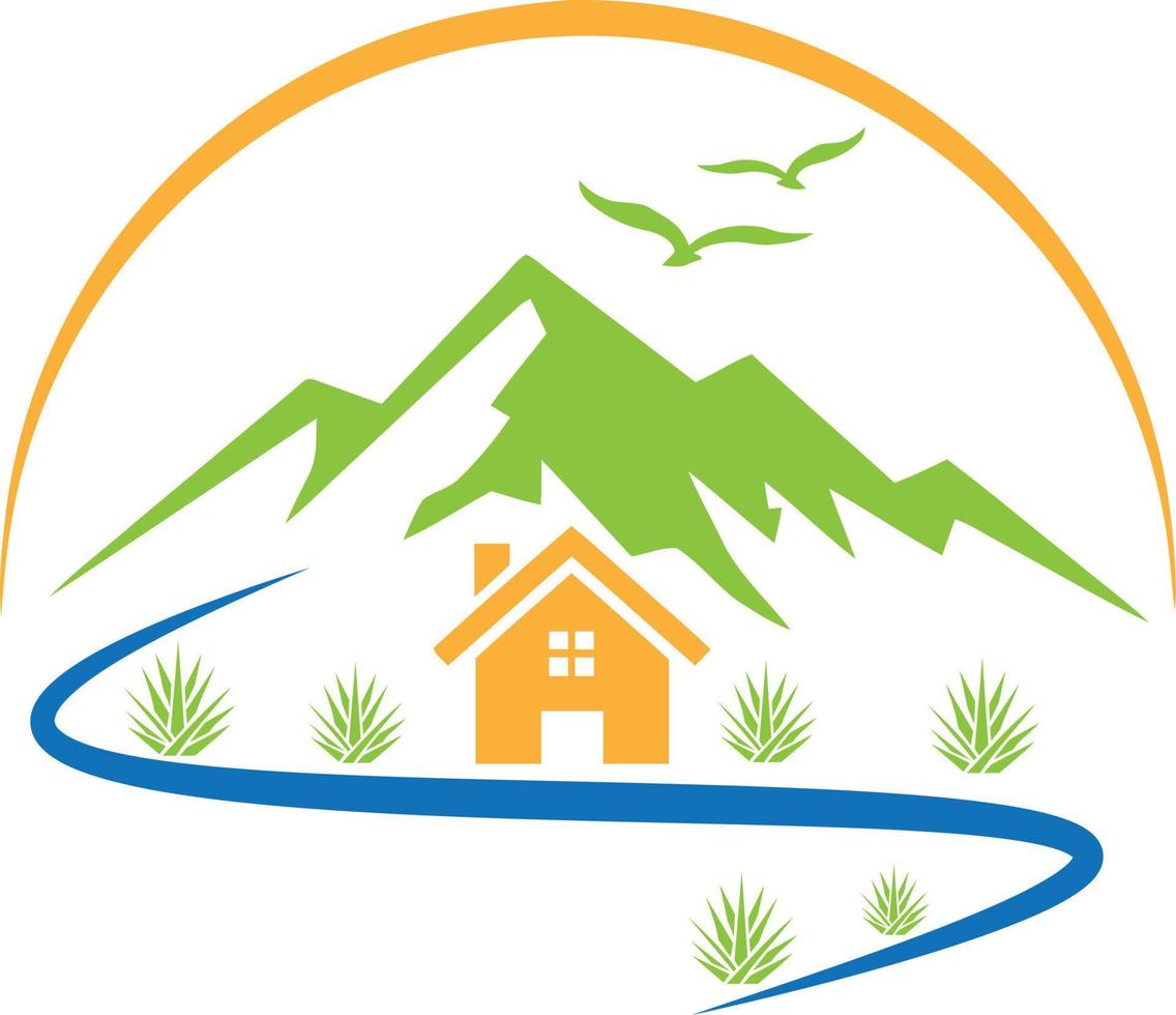 mountain restaurant logo vector