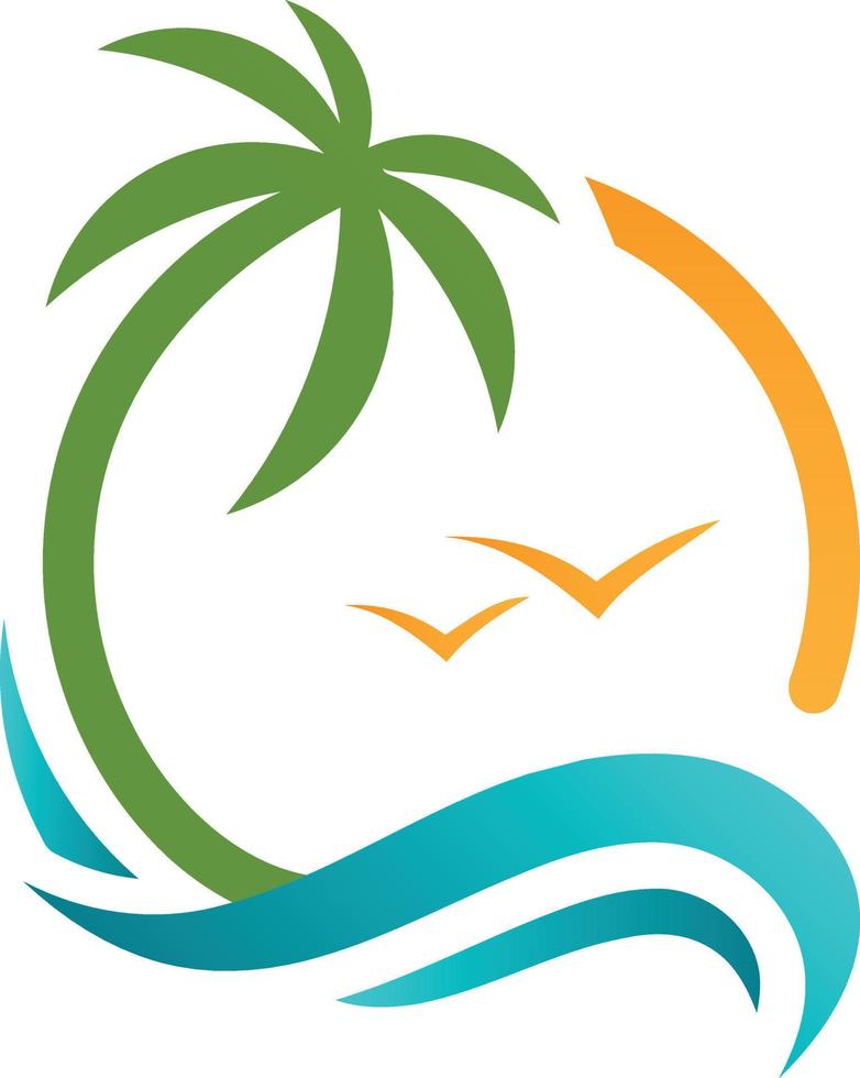 Sea beach logo vector