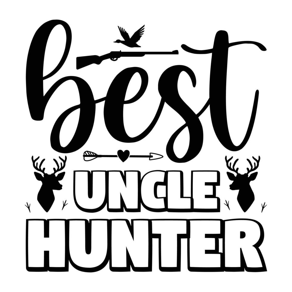 Best uncle hunter t-shirt design vector